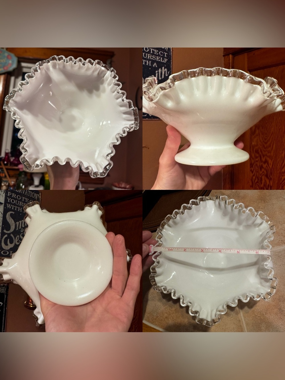 Fenton Silver Crest Milk Glass Bowl - Picture 6 of 6